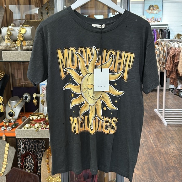 NEW SPELL - Moonlight Biker Tee - Charcoal - Picture 3 of 8